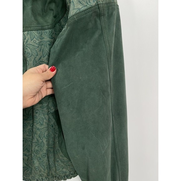 Vintage RZR Originals Women’s Korean Green Leather Jacket Button-Up Medium - Picture 6 of 15